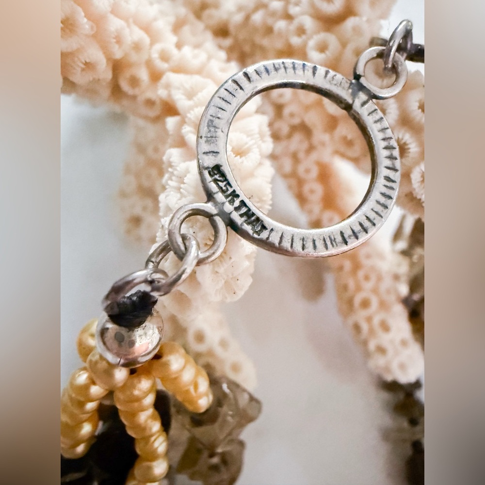 Multi-strand Quartz and Freshwater Pearl Necklace with Sterling Silver Toggle - Picture 8 of 14